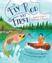 "Fly Rod was First: Cornelia Crosby’s Adventures in Angling." Eine Frau in einem Boot angelt, ein Fisch springt., Buch