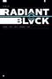 "Volume 009", "RADIANT BLACK", "HIGGINS / CLARK / COSTA / FERNANDES / CAREY". Schwarzer Hintergrund, blaues stylisiertes Element., Buch