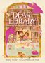 Text: "DEAR LIBRARY, Emily Arrow, illustrated by Meera Lee Patel." Illustration: Zwei Kinder auf einem Sofa vor Bücherregal., Buch