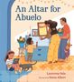 Text: "An Altar for Abuelo"

Illustration einer Familie, die einen Tisch mit Fotos, Blumen und Kerzen dekoriert. Ein Kind sitzt mit einer Katze.