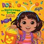 "DORA The Halloween Swipe El robo de Halloween." Kind mit Kürbislaterne, bunte Süßigkeiten fliegen herum. Illustration., Buch