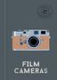 Text oben: "SMALL LUXURIES". Text unten: "FILM CAMERAS". Illustration einer klassischen Kamera., Buch
