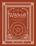 "Sacred Art of Witchcraft", Anleitung zu Ritualen. Illustration mit Pentagramm und dekorativen Mustern auf rotem Hintergrund., Buch