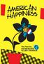 „AMERICAN HAPPINESS“ und „New Poems by Jacqueline Allen Trimble“. Schwarze Blume mit Fotos vor gelbem Hintergrund.