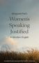 "Margaret Fell’s Women’s Speaking Justified in Modern English" Text vor einem Wolkenhimmel über einem Feld.