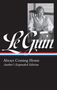 "Le Guin. Always Coming Home. Author’s Expanded Edition." Schwarz-weiß Porträt einer Person im Stuhl sitzend.