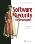 "Software Security for Developers" in kräftigem Rot, daneben eine historische Figur in rotem Gewand mit Stock., Buch