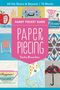 „HANDY POCKET GUIDE“, „PAPER PIECING“, „Tacha Bruecher“. Illustration mit bunten Quilting-Motiven und Textilien.