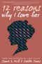 "12 reasons why I love her." Silhouette einer Frau, gefüllt mit Regenschirm-Muster auf rosa Hintergrund.