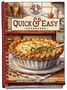 Text: "QUICK & EASY FAVORITES" und "Comfort food classics for everyday meals that your family will love."  
Illustration von einem Kuchen in einer Küche.