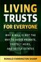 "Living Trusts For Everyone" von Ronald Farrington Sharp. Hintergrund zeigt einen Tresor., Buch