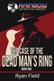 "The Case of the Dead Man's Ring, Book One, Ryan Field." Illustration eines Detektivs im Retro-Stil mit Hut und Pfeife., Buch