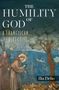 Text: "The Humility of God: A Franciscan Perspective" von Ilia Delio.  
Illustration: Zwei Mönche mit Vögeln und Bäumen.