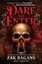 "Dare to Enter" in roter Schrift. Schädel mit Schlüsselloch zeigt ein Bild. Düsteres, detailliertes Design., Buch