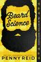 „Beard Science“, „The Winston Brothers“, „Penny Reid“. Gelbes Karomuster, Silhouette eines bärtigen Gesichts., Buch