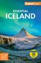 "Essential Iceland" vor einer schneebedeckten Landschaft mit Wasserfall und Berg unter Polarlichtern. Logo oben rechts., Buch