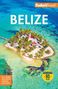Text: „BELIZE“, „Fodor’s Travel“, „Easy planning...“, „Experts in travel for 90 years“. Tropische Insel mit Palmen., Buch