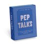 Deckel einer blauen Box mit der Aufschrift: "Little Box of Pep Talks" und erklärendem Text darunter., Buch