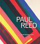„PAUL REED - A RETROSPECTIVE.“ Illustration mit bunten, diagonalen Streifen in verschiedenen Farben., Buch