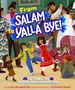 „From SALAM to YALLA BYE! A Guide to Middle Eastern Gatherings“. Illustration zeigt fröhliche Menschen bei einem Treffen., Buch