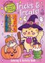 "With Confetti Crayons & 50+ Stickers! Tricks & Treats! Coloring & Activity Book" Humorvolle Halloween-Illustration., Buch