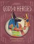 "Gods & Heroes" in großer Schrift. Darunter der Name der Autoren. Illustration eines ägyptischen Gottes im Profil.
