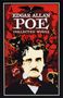„EDGAR ALLAN POE: COLLECTED WORKS“ steht über einer Illustration mit Poe, einem Raben, einer schwarzen Katze und einem Herz.
, Buch