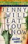 Text: "Jenny Will Eat You Now" von Gillian Daniels. Eine grüne Hand kratzt an einer gekachelten Wand.