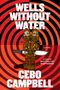 Der Text "WELLS WITHOUT WATER" und "CEBO CAMPBELL" dominiert. Eine Illustration zeigt eine Holzfigur mit einem Messer., Buch