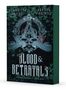 "Jeanette Rose, Alexis Rune, Blood & Betrayals, Avalon University Book One" vor Efeu und einem dekorativen Wappen.