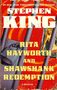 Text: Stephen King, Rita Hayworth and Shawshank Redemption. Illustration: Frau im roten Kleid hinter Gefängnisstäben., Buch