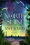 "North Shine" und "Amy Barry" in großen Buchstaben, "A Novel" darunter. Illustration eines Leuchtturms im Polarlicht., Buch