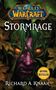 "World of Warcraft: Stormrage," Richard A. Knaak. Ein violettes Gesicht mit leuchtenden Augen, umgeben von Blättern., Buch