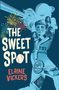 "The Sweet Spot" und "Elaine Vickers" in großen Buchstaben. Gezeichnete Figuren, Baseball-Thema, Feuerwerk im Hintergrund., Buch