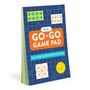 "GO-GO GAME PAD" in kräftigen Buchstaben, bunte, spielerische Muster, 60-seitiges Spielbuch für Kinder., Buch