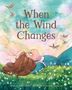 "When the Wind Changes". Illustration eines Mädchens, das im Gras liegt, während Vögel am Himmel fliegen., Buch