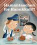 "**Hamantaschen for Hanukkah?!** Illustration von zwei Kindern an einem Tisch; Hamantaschen, Latkes und Menora im Fenster.", Buch
