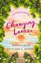 Titel: "Changing Lanes", Autoren: Rebeca Seitz, Kathleen C. Rooney. Pfad mit Blättern, Sonnenuntergang, Meer., Buch
