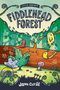 Text: "LITTLE HABITATS FIDDLEHEAD FOREST" und "Jana Curll". Eine bunte, fröhliche Wald-Illustration mit lächelnden Figuren.