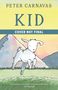 Text: "PETER CARNAVAS, KID, COVER NOT FINAL". Illustration einer spielenden Ziege in einer Berglandschaft., Buch