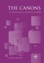 „THE CANONS of the Church of England 2026“, „ninth edition“. Lila Hintergrund mit abstrakten, überlappenden Vierecken., Buch