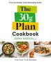 „The 30g Plan Cookbook“ von Emma Bardwell. Drei Gerichte: ein Auflauf, ein Lachsgericht, und Spaghetti mit Gemüse., Buch
