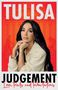 Text: "TULISA", "JUDGEMENT", "Love, trials and tribulations". Frau mit langen Haaren posiert vor einem rot-orangen Hintergrund., Buch