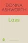Text: "DONNA ASHWORTH", "Loss", "Cover to be revealed". Rotes und beiges Design mit grünem blink-Logo., Buch