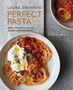 „Laura Santini's Perfect Pasta“ steht oben links. Zwei Teller mit Spaghetti, Tomatensoße und Käse sichtbar.