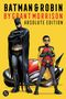 BATMAN & ROBIN BY GRANT MORRISON ABSOLUTE EDITION. Illustration von Batman und Robin vor gelbem Hintergrund und Motorrad., Buch
