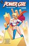 „Power Girl: New Beginnings and Old Friends Omnibus“. Eine Superheldin in Weiß posiert vor orangefarbenen Sternen.