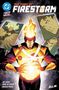 Oben: "The Fury of Firestorm", darunter Porträt eines Superhelden mit flammendem Kopf. Logos und drei kleinere Zeichnungen., Buch