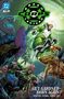 "Guy Gardner: Born Again?" steht in großer, weißer Schrift unten. Darunter bunte Comicfiguren in Aktion., Buch