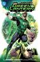"Hal Jordan and the Green Lantern Corps" in grüner und schwarzer Schrift. Illustration von Helden mit kraftvollen Posen., Buch